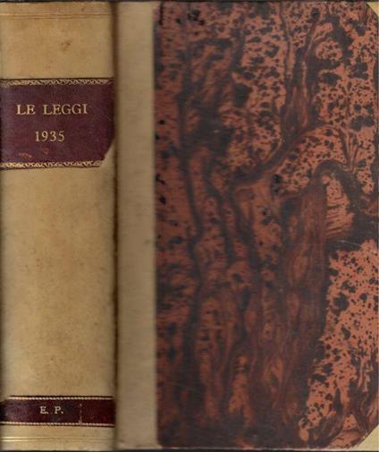 Le leggi e i decreti reali secondo l'ordine della inserzione nella Gazzetta Ufficiale Anno 1935 - copertina