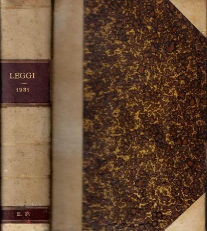 Le leggi e i decreti reali secondo l'ordine della inserzione nella Gazzetta Ufficiale Anno 1931 - copertina