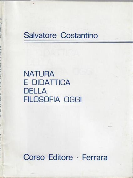 Natura e didattica della filosofia oggi - Salvatore Costantino - copertina