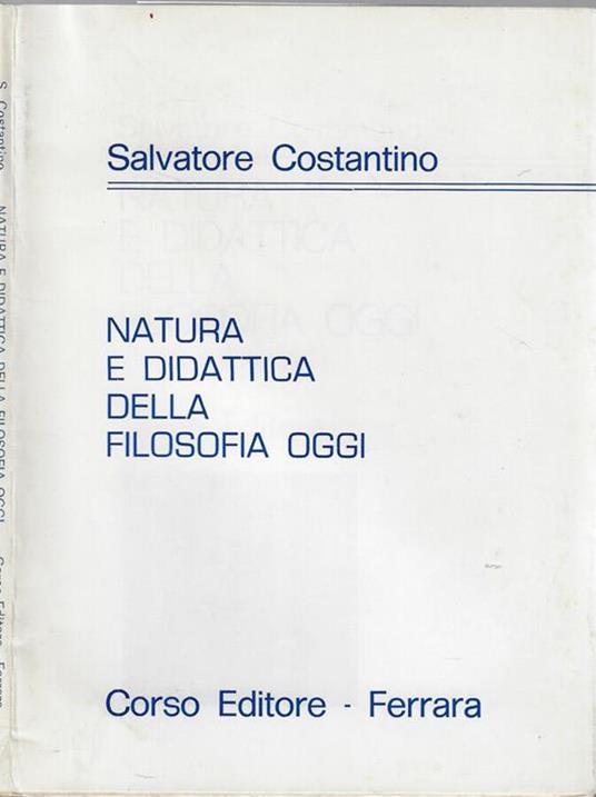 Natura e didattica della filosofia oggi - Salvatore Costantino - copertina