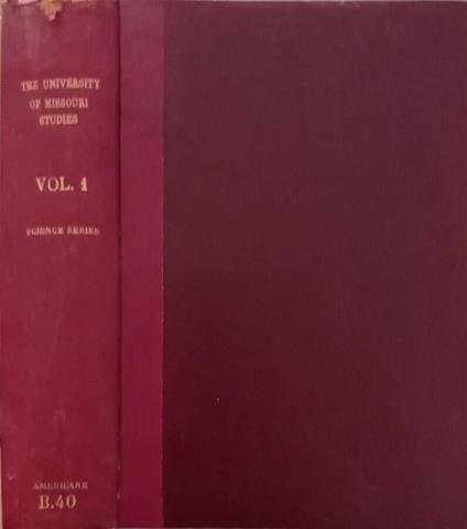 The University of Missouri Studies Volume 1, n.1,2, 1905 - copertina