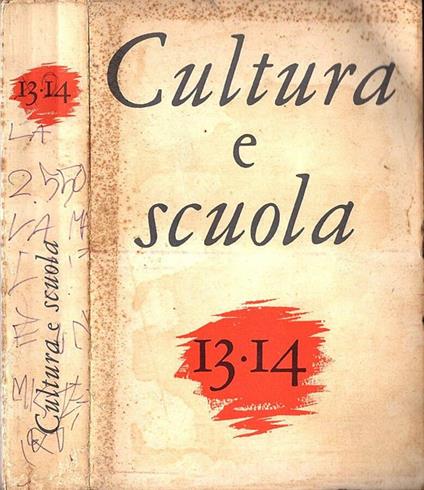 Cultura e scuola - Anno IV n. 13 - 14 - copertina
