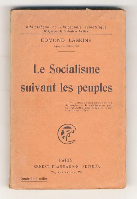 Le Socialisme suivant les peuples - Edmond Laskine - copertina