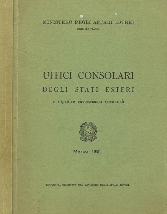 Uffici consolari degli stati esteri e rispettive circoscrizioni territoriali - copertina