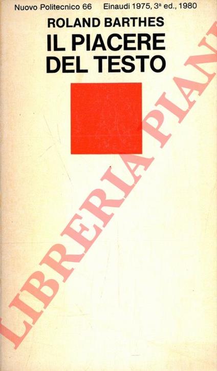 Il piacere del testo - Roland Barthes - copertina
