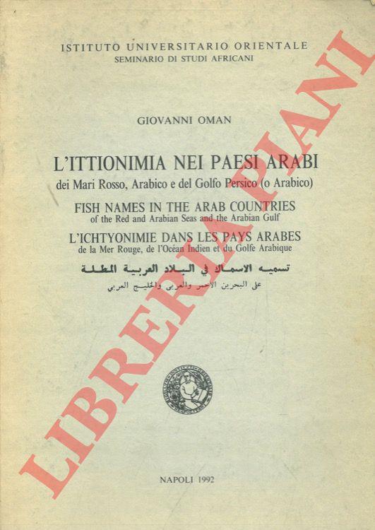 L' ittionimia nei paesi arabi dei Mari Rosso, Arabico e del Golfo Persico (o Arabico) - copertina
