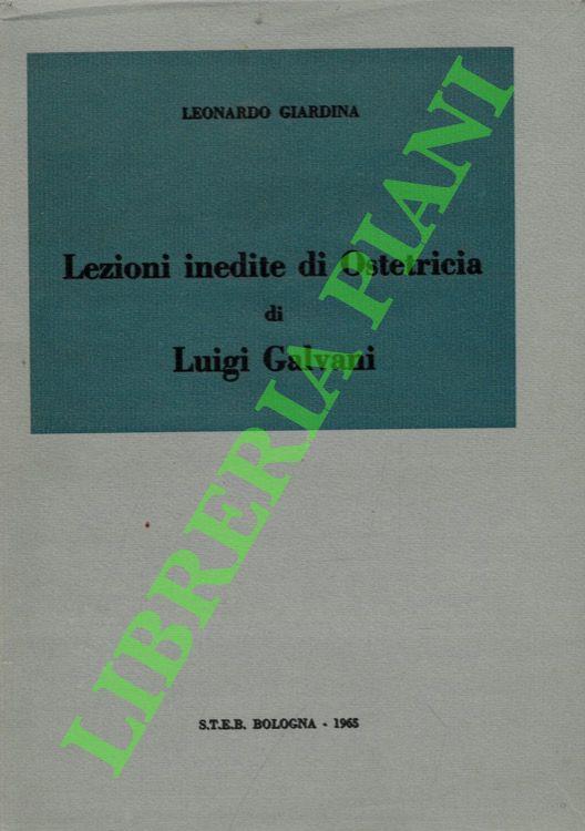 Lezioni inedite di ostetricia di Luigi Galvani - copertina