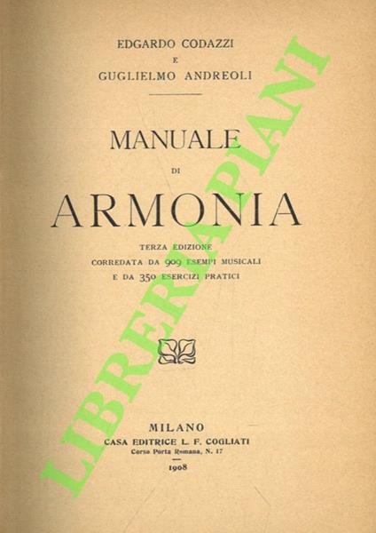 Manuale di armonia - Edgardo Codazzi - copertina