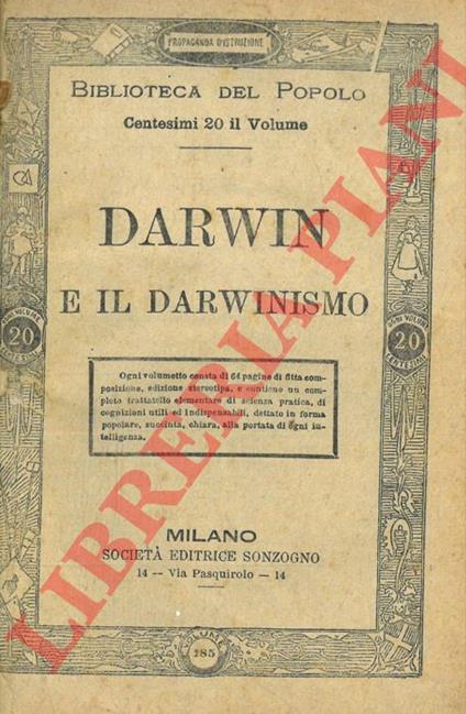 Darwin e il darwinismo - copertina