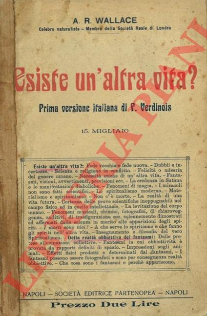 Esiste un'altra vita ? Prima versione italiana di F. Verdinois - Alfred R. Wallace - copertina