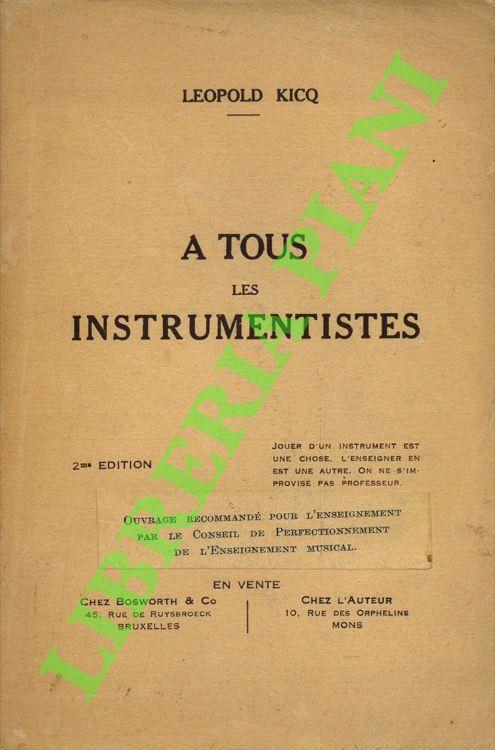 A tous les instrumentistes - copertina