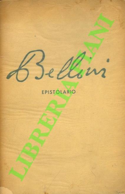 Epistolario - Vincenzo Bellini - copertina