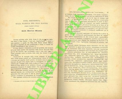 Note preventive sulla florula del Pian Rastel - copertina