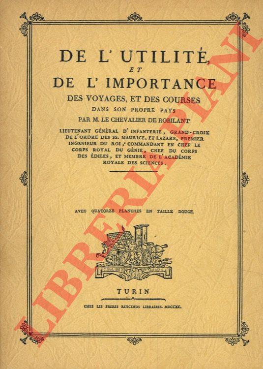 De l'utilité, et de l'importance des voyages, et des courses dans son propre pays - copertina
