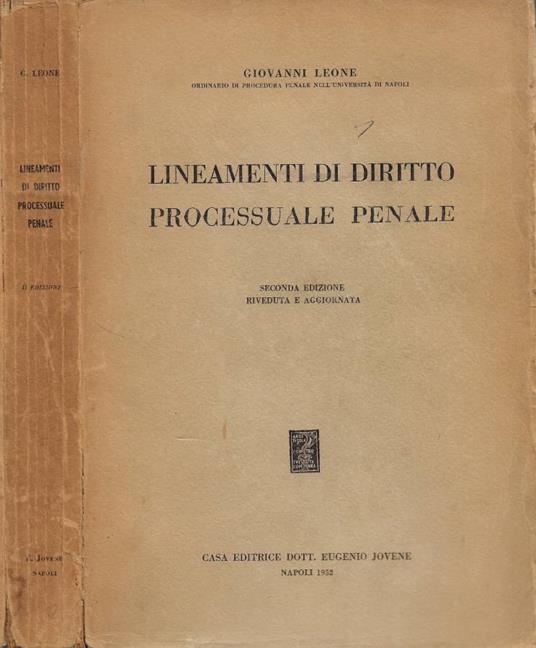 Lineamenti di Diritto Processuale Penale - Giovanni Leone - copertina