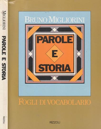 Parole e storia - Bruno Migliorini - copertina