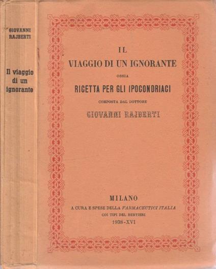 Il viaggio di un ignorante - Giovanni Rajberti - copertina