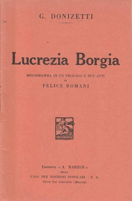 Lucrezia Borgia - G. Donizetti - copertina