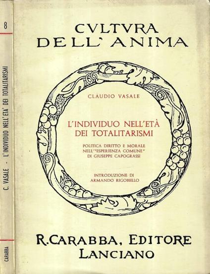 L' individuo nell' età dei totalitarismi - Claudio Vasale - copertina