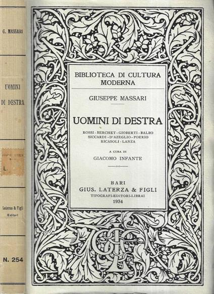 Uomini di destra - Giuseppe Massari - copertina