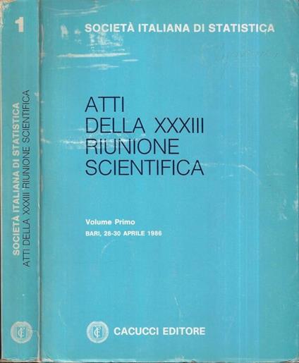 Atti della XXXIII riunione scientifica Vol. 1 - copertina