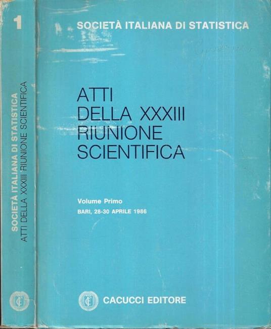 Atti della XXXIII riunione scientifica Vol. 1 - copertina