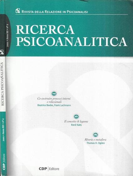 Ricerca psicoanalitica Anno XII n. 2 - copertina