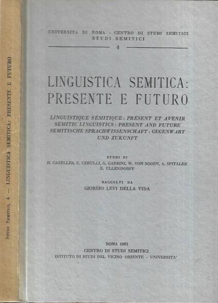 Linguistica semitica. Presente e futuro - copertina