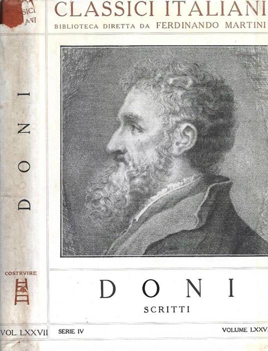 Scritti - Anton Francesco Doni - copertina
