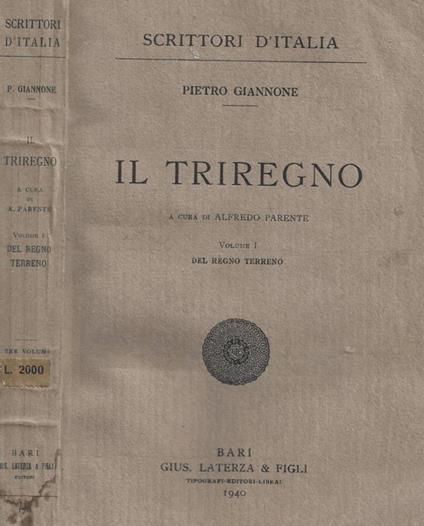 Il triregno. Volume I: Del regno terreno - Pietro Giannone - copertina