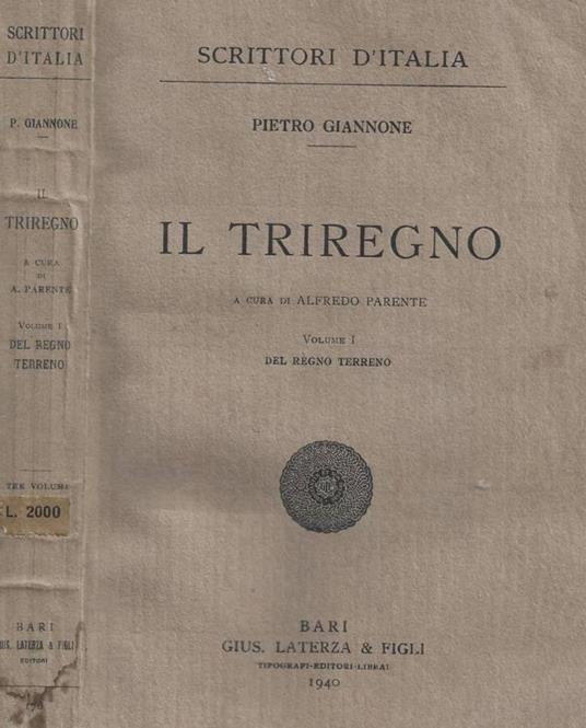 Il triregno. Volume I: Del regno terreno - Pietro Giannone - copertina