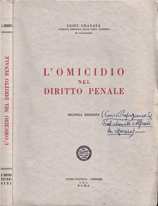 L'omicidio nel diritto penale - Luigi Granata - copertina