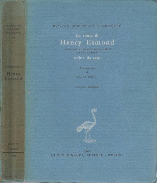 La storia di Henry Esmond - William Makepeace Thackeray - copertina