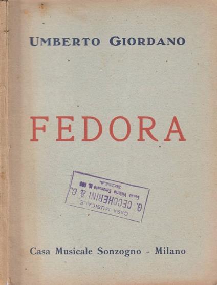 Fedora - Umberto Giordano - copertina