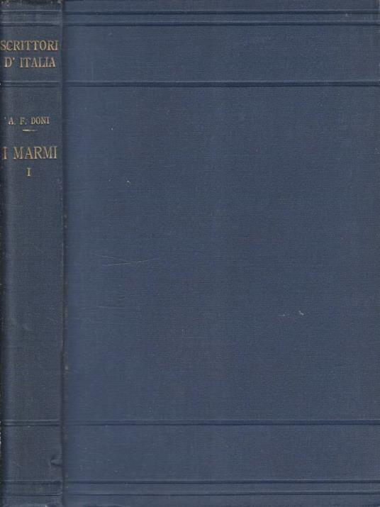 Marmi vol I - Anton Francesco Doni - copertina