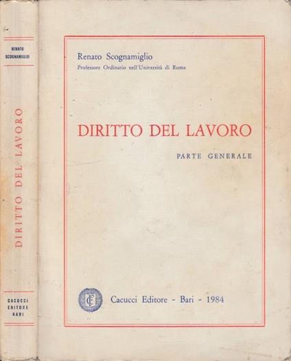 Diritto del lavoro - Renato Scognamiglio - copertina