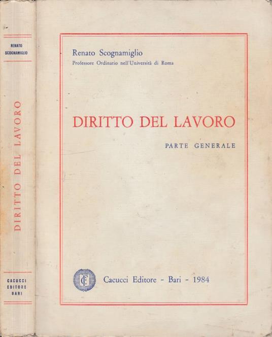 Diritto del lavoro - Renato Scognamiglio - copertina