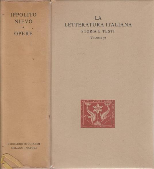 Opere - Ippolito Nievo - copertina