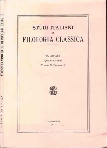 Studi Italiani di Filologia Classica - copertina