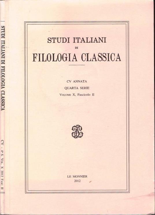 Studi Italiani di Filologia Classica - copertina