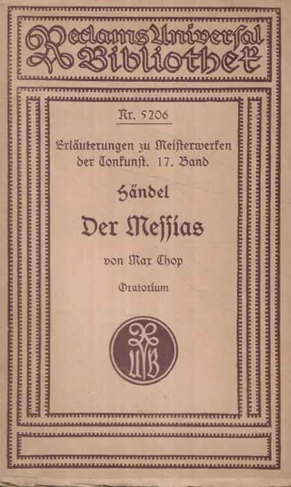 Der Messias - Georg Friedrich Händel - copertina