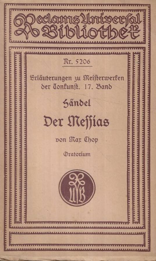 Der Messias - Georg Friedrich Händel - copertina
