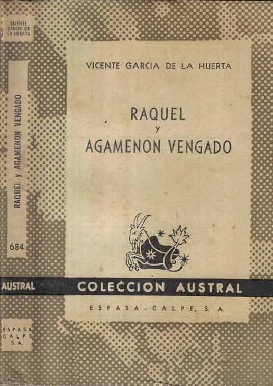 Raquel y Agamenon vengado - copertina