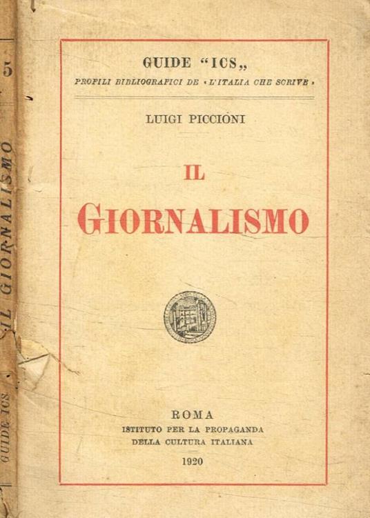 Il giornalismo - Luigi Piccioni - copertina
