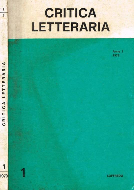 Critica letteraria. Anno I, n.1, 1973 - copertina
