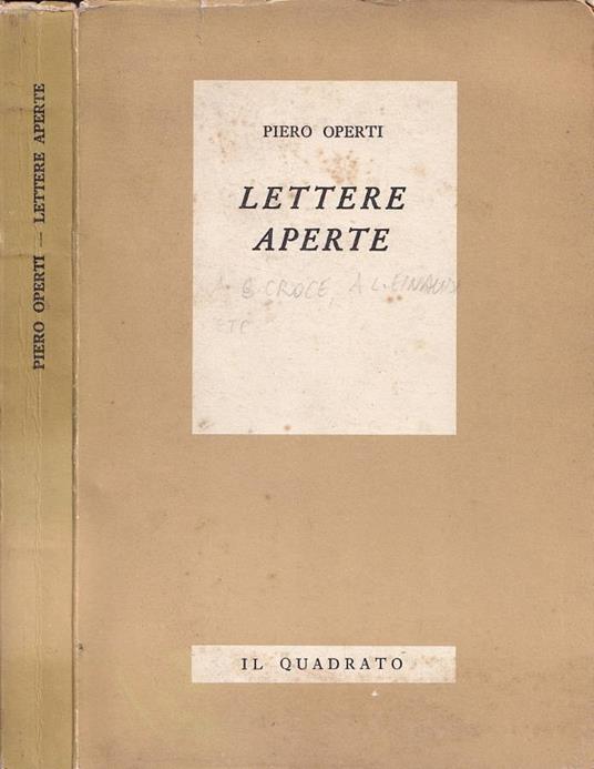 Lettere aperte - Piero Operti - copertina