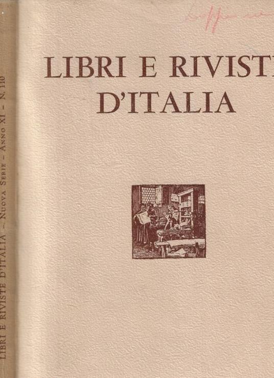 Libri e riviste d'Italia n. 110 Anno 1959 - copertina