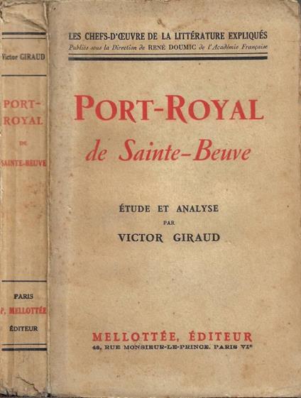 Port-Royal de Sainte-Beuve - copertina