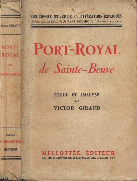 Port-Royal de Sainte-Beuve - copertina
