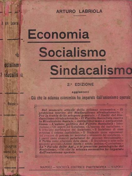 Economia, Socialismo, Sindacalismo - Arturo Labriola - copertina